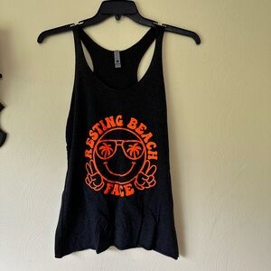Charcoal gray Tank Top with custom made Graphic